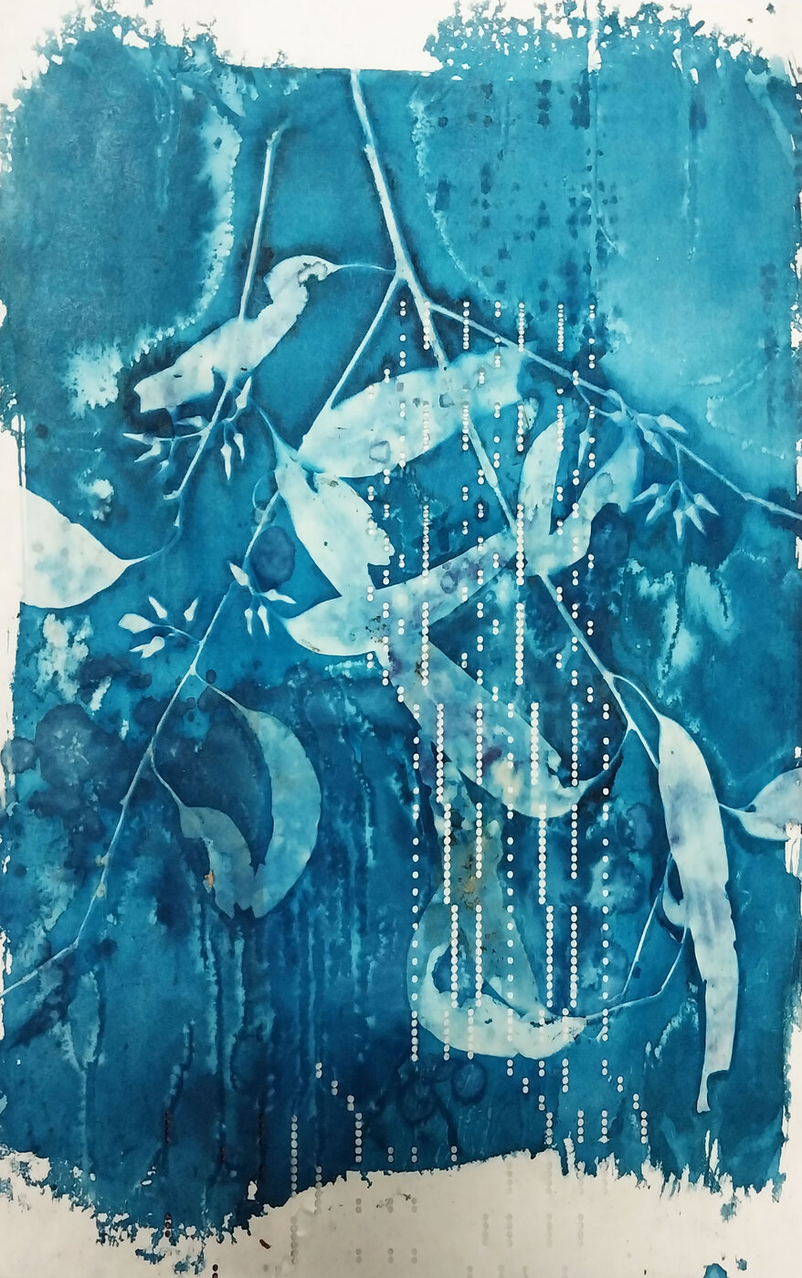 Cyanotype on a pianola roll