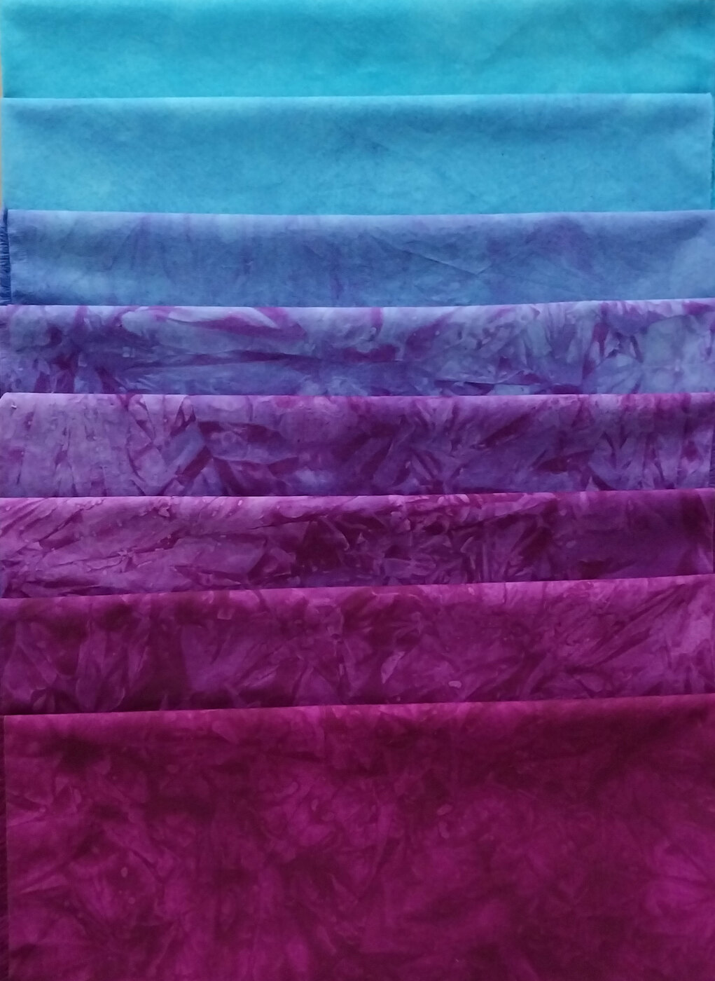 Procion dyed colour gradation
