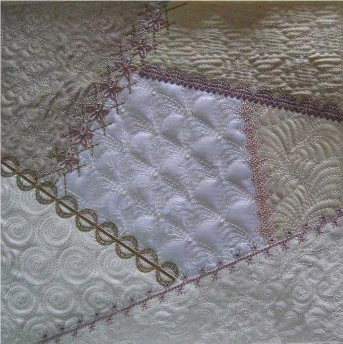 Crazy patch, quilted in the hoop